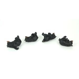 Set of 4 Black Bear Planter Pot Hanging Decorative Figurines Resin Plant Decor